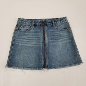 Free People We The Free Zip Denim Mini Skirt Size 28